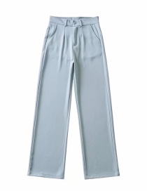 Fashion Blue Solid Color Trousers