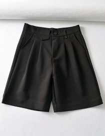 Fashion Black Solid Color Suit A-line Shorts