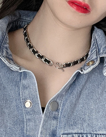 Fashion Black Braided Chain Short Necklace