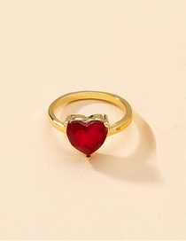 Fashion Big Red Diamond Love Ring
