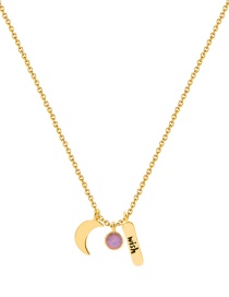 Fashion Moon Copper Love Letter Moon Necklace
