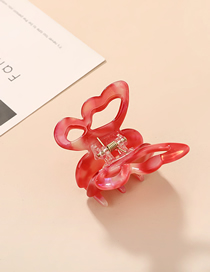 Fashion Red Acetate Disc Hair Butterfly Small Catch Clip
