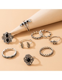 Fashion Ancient Silver Color-suit Dripping Wing Elephant Ring Set