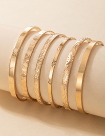 Fashion Gold Color Love Letter Embossed Bracelet Set
