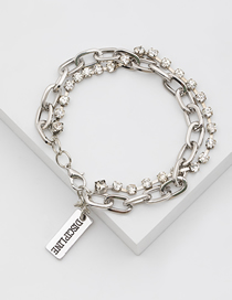 Fashion silver color Zinc Alloy Square Brand Bracelet
