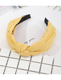 Fashion Yellow Bronzing Fabric Double Veil Wide-sided Headband