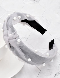 Fashion Off-white Net Yarn Knotted Pearl Headband