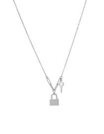 Fashion Steel Color Key Lock Titanium Steel Necklace