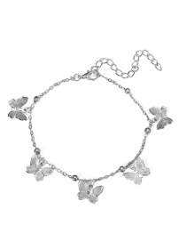 Fashion Butterfly-silver Hollow Butterfly Anklet