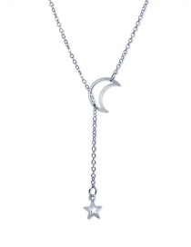 Fashion Silver Moon Star Necklace