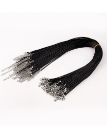 Fashion Black Geometric Leather Cord Necklace (single)