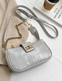 Fashion Gray Diamond Chain Pearl Crossbody Bag