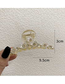 Fashion 5-large Gripper White Resin Pearl Flower Catch Clip