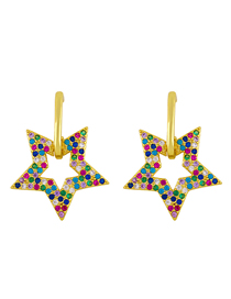 Fashion Five-pointed Star Geometric Pentagram Stud Earrings