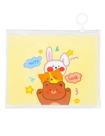 Fashion Yellow Bunny Cartoon Pvc Square Bunny Bear Storage Bag