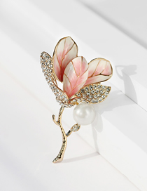 Fashion Gold Color Shell Beads Hibiscus Bouquet Brooch