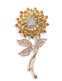 Fashion Gold Color Sunflower Brooch