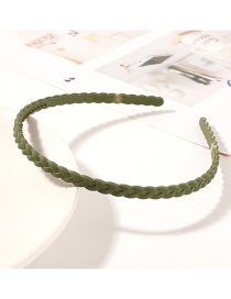 Fashion Twist Braid-army Green Solid Color Wavy Twist Braid Narrow Side Resin Headband