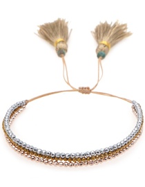 Fashion Beaded Diamond Multi-layer Rice Bead Woven Eye Beaded Bracelet