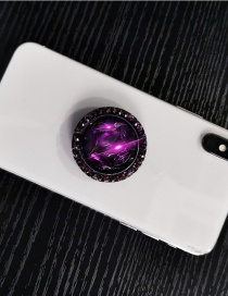 Fashion Rhinestone Ring-purple Diamond-encrusted Alloy Rhinestone Mobile Phone Holder