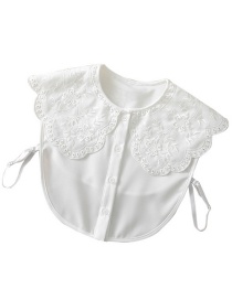Fashion White Embroidered Lace Fake Collar