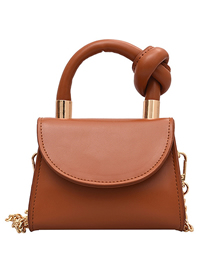 Fashion Brown Children's Knotted One-shoulder Messenger Handbag
