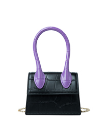 Fashion Black With Purple Stone Pattern Children's Messenger Handbag