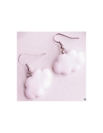 Fashion White Cloud Dripping Earrings