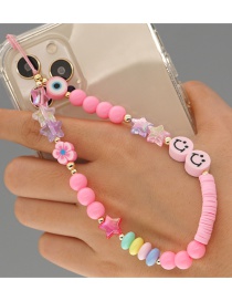 Fashion Color Smiley Soft Pottery Five-pointed Star Mobile Phone Strap