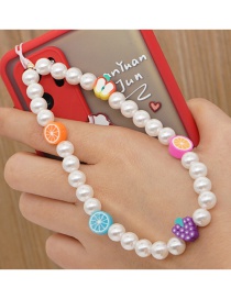 Fashion Fruit Soft Ceramic Fruit Pearl Beaded Mobile Phone Chain