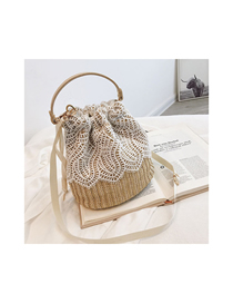 Fashion Flowers Straw Lace One-shoulder Messenger Handbag