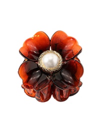 Fashion Amber Pan Hair Flower Pearl Large Catch Clip