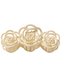 Fashion Frosted Custard Rose Large Plate Hair Clip