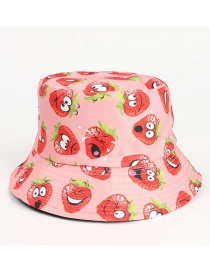 Fashion Strawberry Pink Cashew Flower Fruit Print Leaf Sun Hat