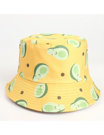 Fashion Avocado Yellow Fruit Cashew Flower Print Fisherman Hat