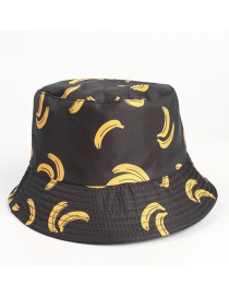 Fashion Banana Black Fruit Cashew Flower Print Fisherman Hat