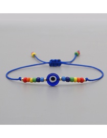 Fashion Blue Colored Glass Beads Eyes Woven Beaded Bracelet