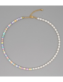 Fashion B Colorful Clay Pearl Necklace