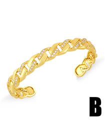 Fashion B Snake Cross Bracelet With Diamond Chain