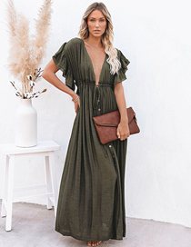 Fashion Army Green Long Skirt Sun Protection Blouse