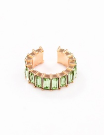 Fashion Light Green C-shaped Ear Clip With Colored Diamonds