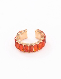 Fashion Orange C-shaped Ear Clip With Colored Diamonds