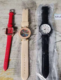 Fashion Color Three-piece Alloy Pu Watch Set