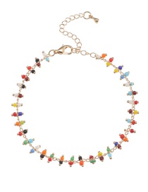 Fashion 2# Colorful Rice Bead Woven Anklet