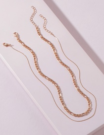 Fashion Gold Color Double Chain Necklace