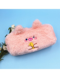 Fashion Pink Large Capacity Bear Plush Stationery Bag