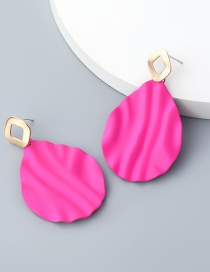 Fashion Rose Red Multilayer Drop-shaped Alloy Spray Paint Geometric Earrings