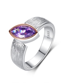 Fashion White Gold + Rose Gold Sterling Silver Ring