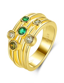 Fashion Yellow Gold Sterling Silver Ring