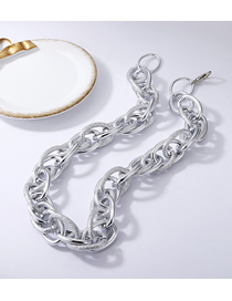 Fashion Silver Color Glossy Matte Necklace Frosted Acrylic Chain Twist Necklace